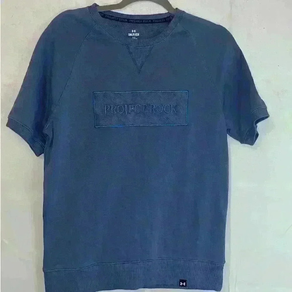 Under Armour UA Project Rock Terry Gym Mens Top in Purple Size Small - Picture 2 of 5